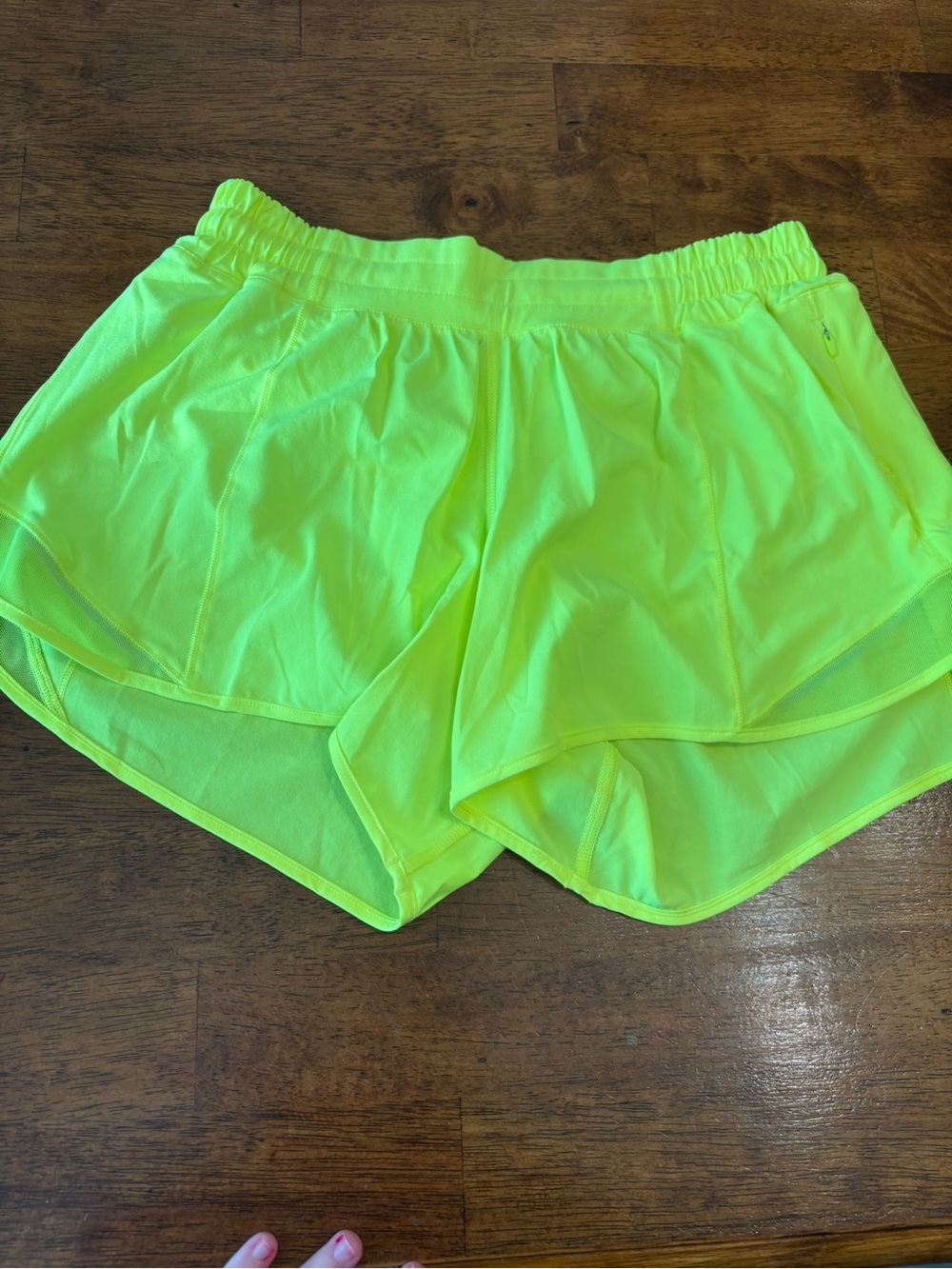 Lululemon Hotty Hot Lined Running Shorts Highlight Yellow Neon Size 8